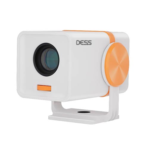 Dess T1 White Orange Outdoor Portable Mini 4K Projector in Bangladesh