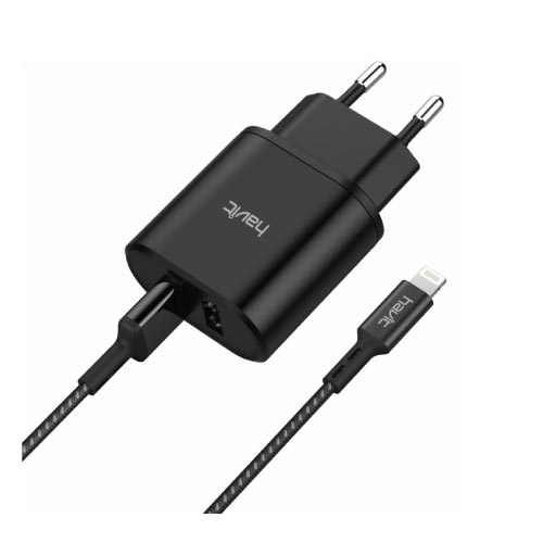 HAVIT ST822 2.1A 2-USB Ports Charger Set with Lightning Data Cable Price in Bangladesh
