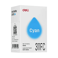 Deli 311FC 100 ml Cyan Ink Bottle for D311NW Printer