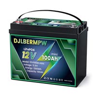 DJDC 12V100AH Mini LiFePO4 Deep Cycle Lithium Battery